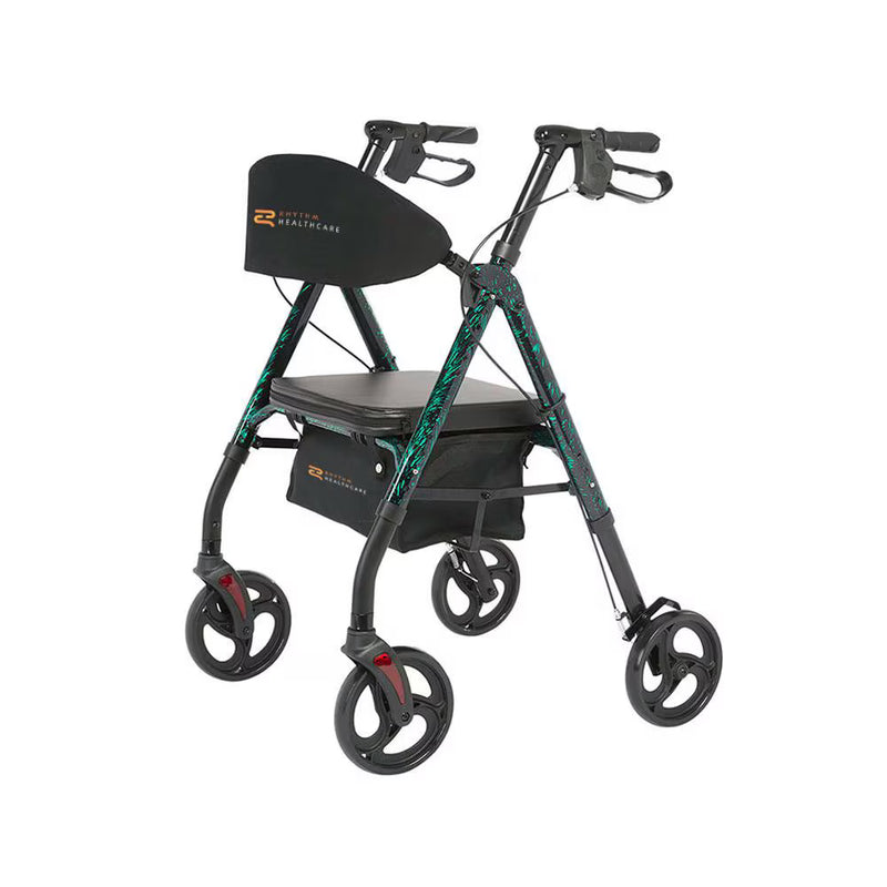 Rhythm Royal Deluxe 4-Wheel Rollator with Universal Height Adjustment