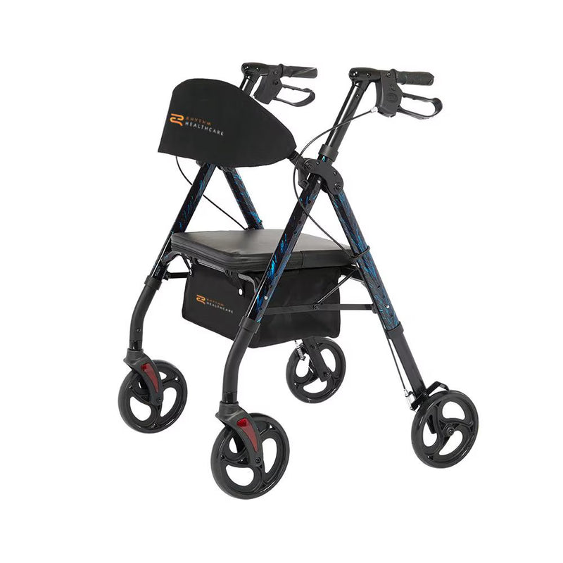 Rhythm Royal Deluxe 4-Wheel Rollator with Universal Height Adjustment