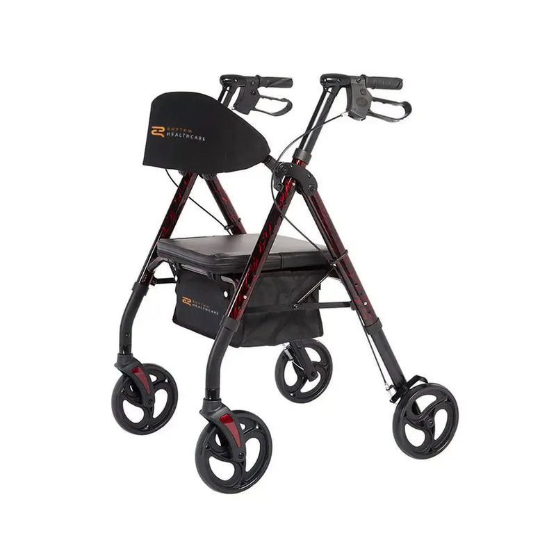 Rhythm Royal Deluxe 4-Wheel Rollator with Universal Height Adjustment